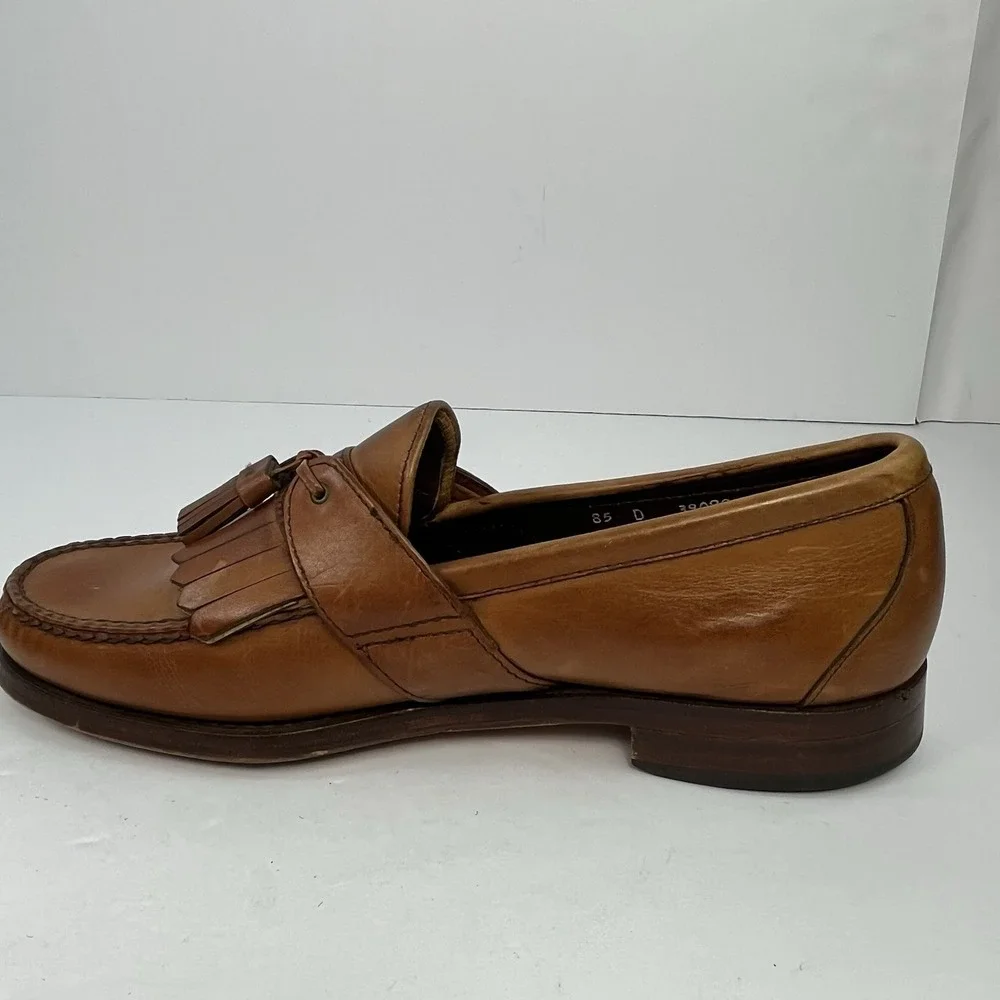 Allen Edmonds Enfield Brown Leather Kiltie Tassel Loafers Slip On Size 8.5D